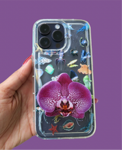 White and purple orchid adhesive